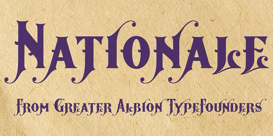 Nationale is inspired by the lettering of early 20th century share certificates and bonds.