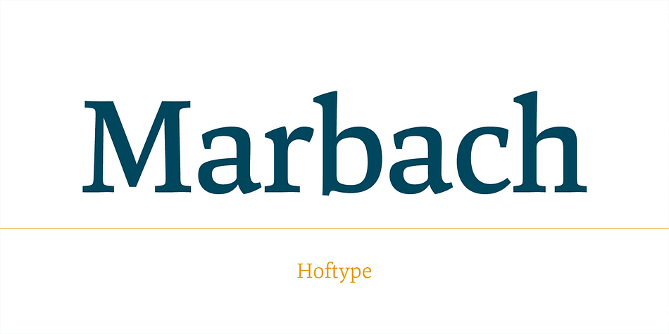 Marbach is a strong text face, solidly built with a commanding structure.