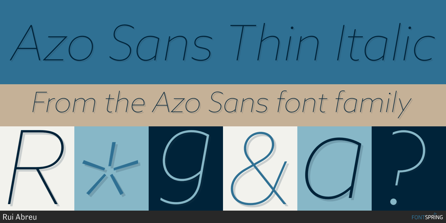 Azo Sans Italic Font Collection by Rui Abreu Fontspring