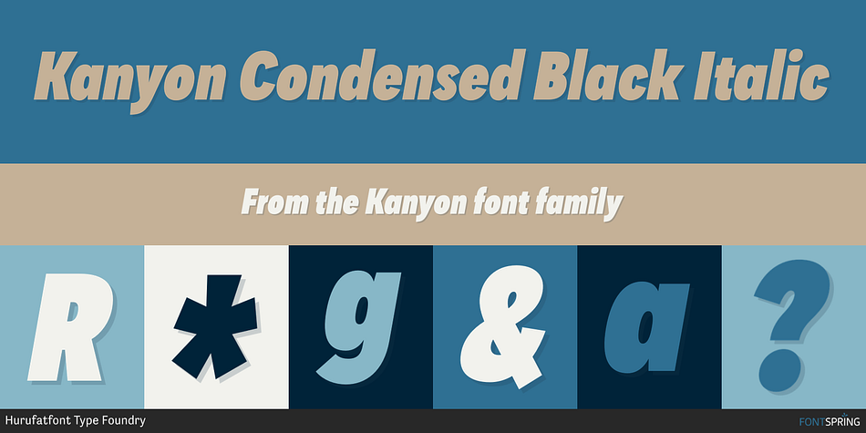 Kanyon Condensed Black Italic Font