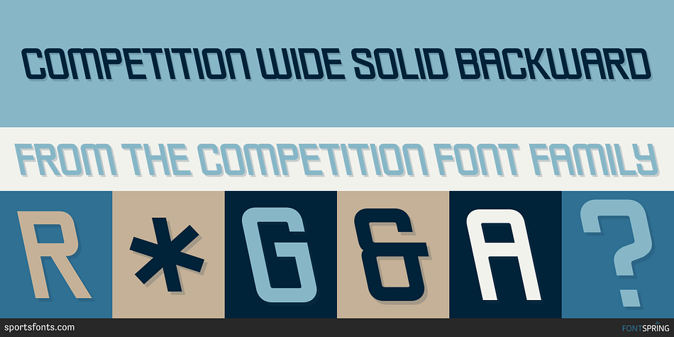 Competition Wide Solid Backward Font