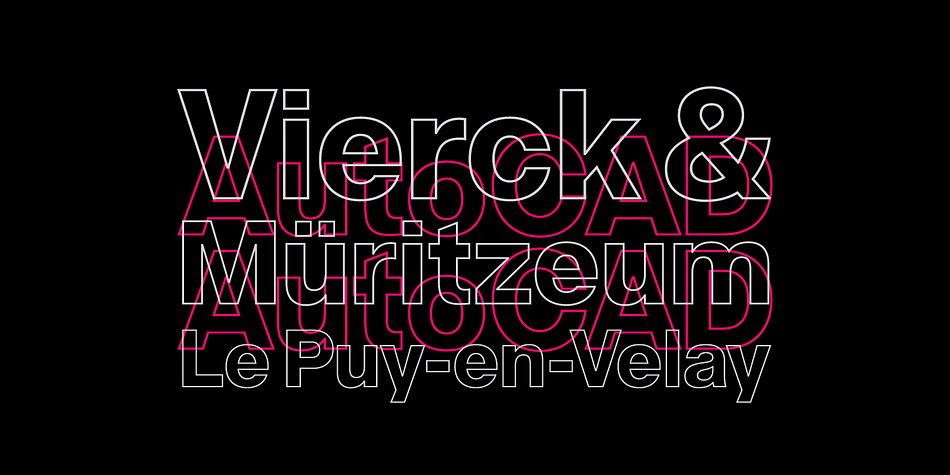 Highlighting the Acronym Outline font family.