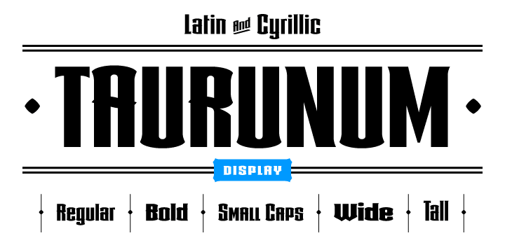 Taurunum is made with intention to be used for display design (logos, posters, etc.), and combining the weights should give best results.