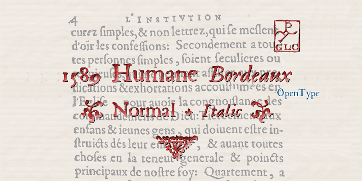 Displaying the beauty and characteristics of the 1589 Humane Bordeaux font family.