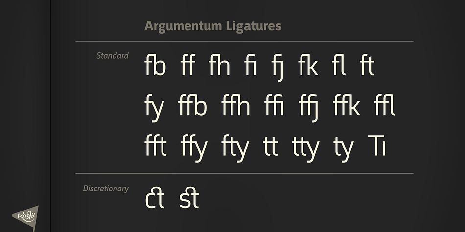 Argumentum font family sample image.