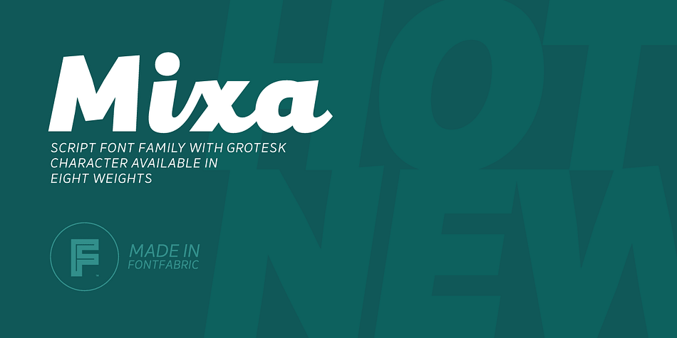 Neo-grotesque Sans Serif mixed with the classical handwritten Script in slanted geometric shapes - that’s the way Mixa was born.