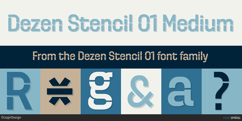 Dezen Stencil 01 Medium Font