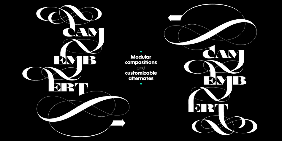 Mandinor FY font family sample image.