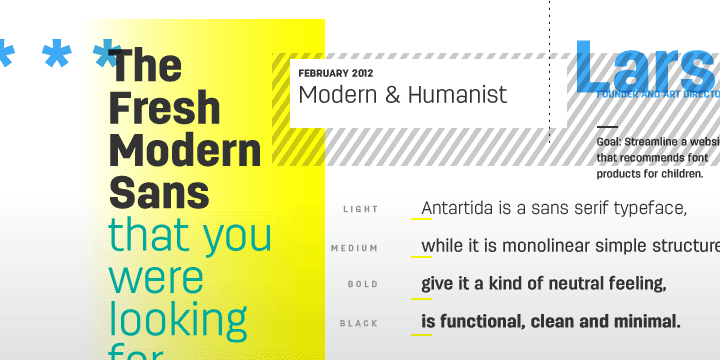 Highlighting the Antartida font family.