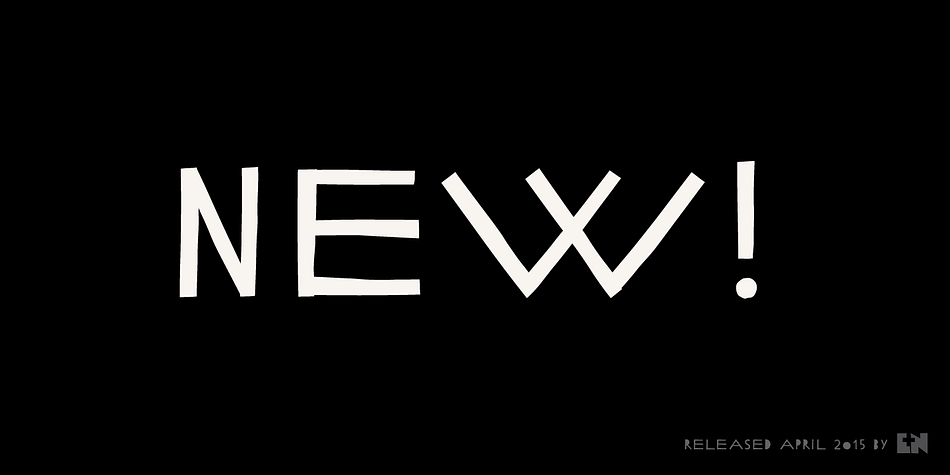 Letter shapes share characteristics of Futura and Art Deco fonts based on simple geometric shapes.