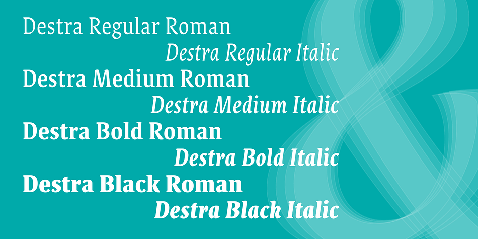 Destra font family example.