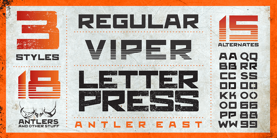 Antler font family sample image.