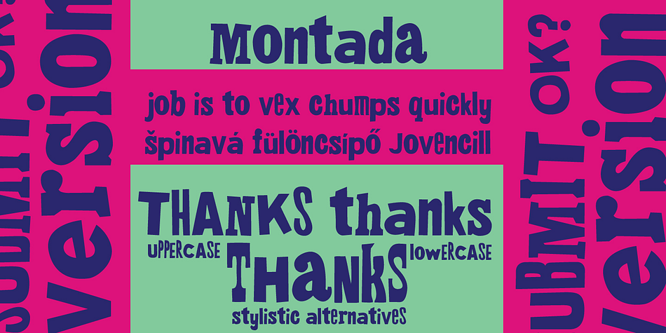Displaying the beauty and characteristics of the Montada Clean font family.