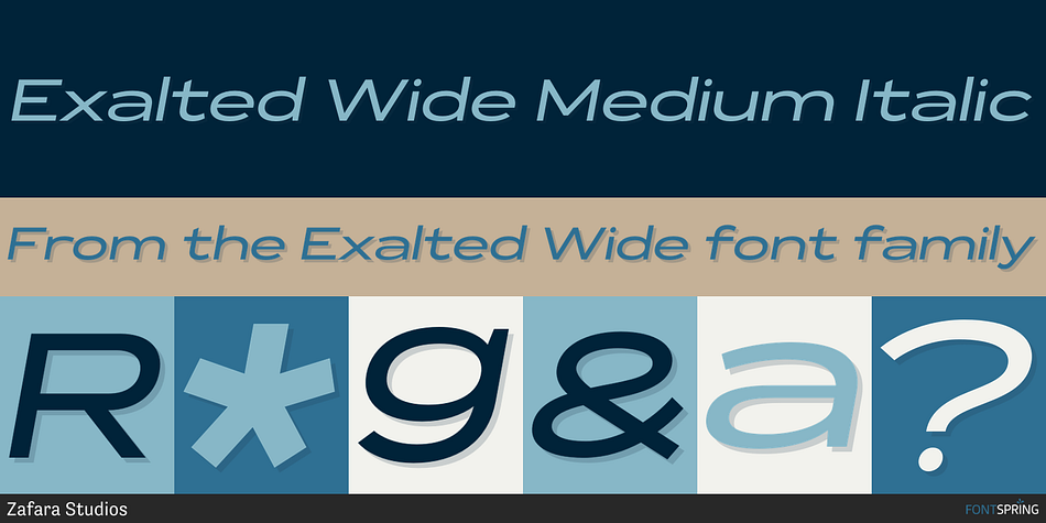 Exalted Wide Medium Italic Font