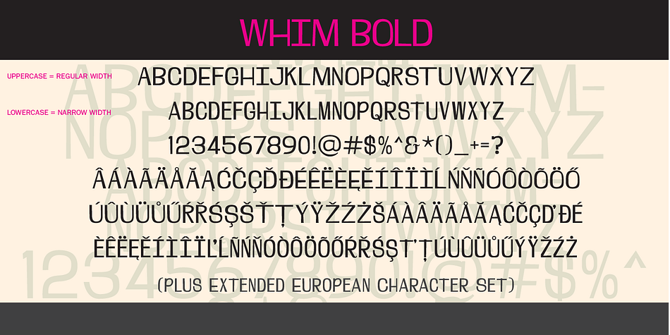 The font features an extended European character set.