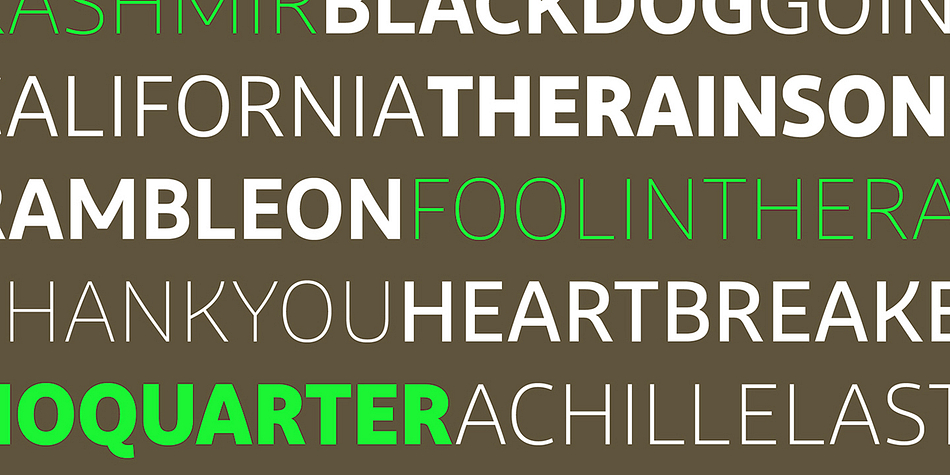 The Diodrum typeface appears friendly & legible and is available in six weights; the lightest of which is an ExtraLight font – a unique addition to our library.
