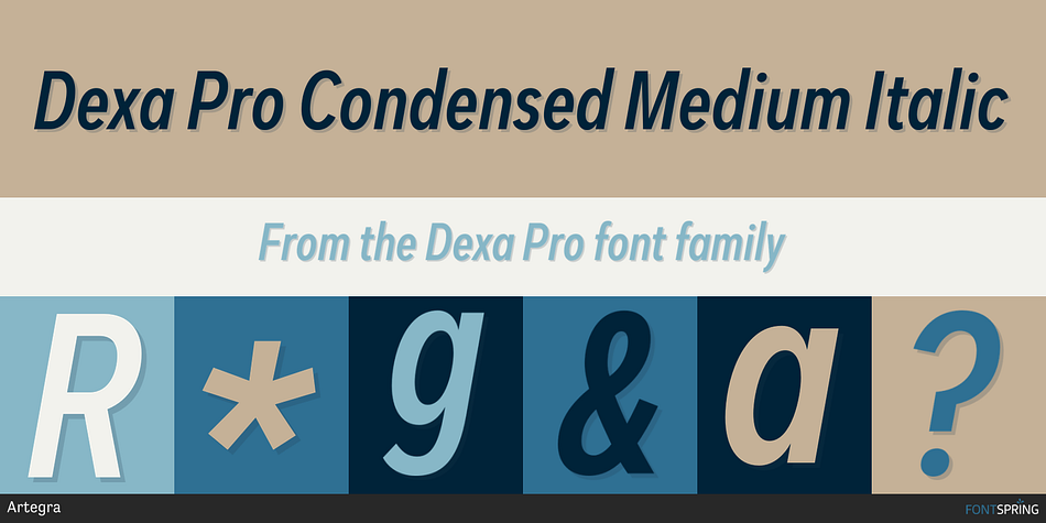 Dexa Pro Condensed Medium Italic Font