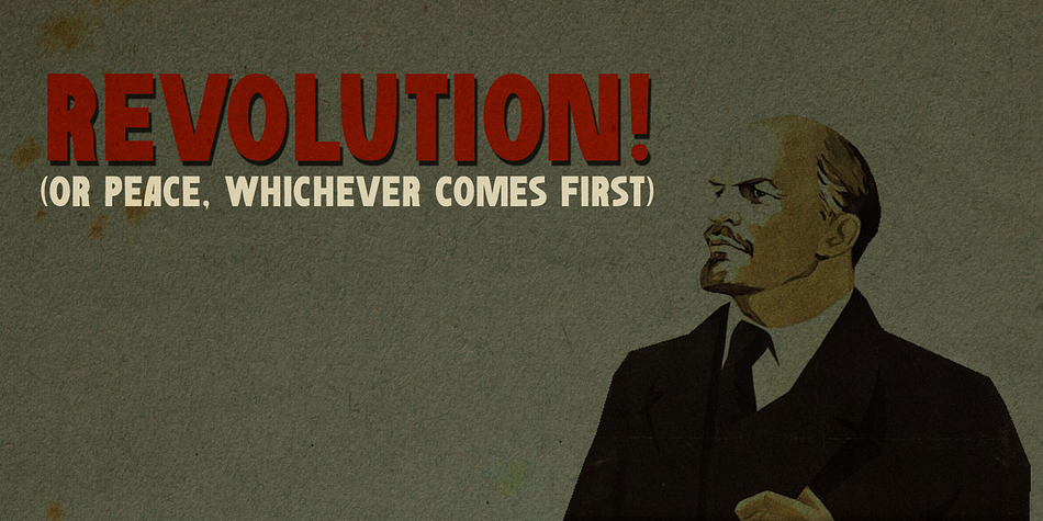 Komsomol is an all caps typeface which comes with extensive language support in order to educate the masses.