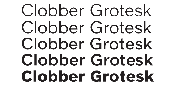 Clobber Grotesk Bold is a grotesk typeface family designed for high readability.