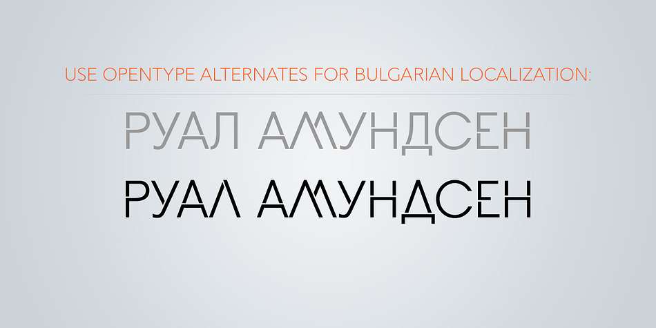 Fram font family example.