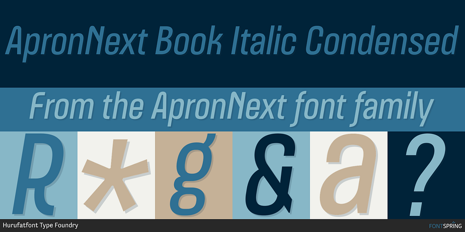 ApronNext Book Italic Condensed Font