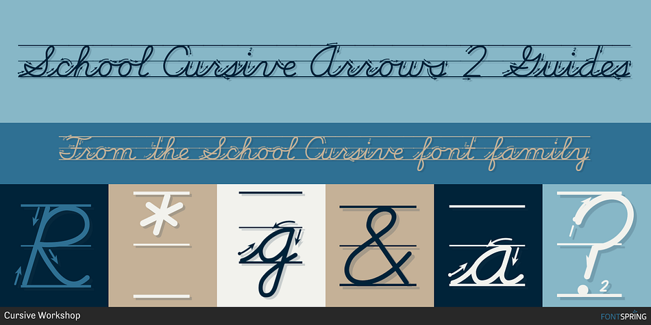 School Cursive Arrows 2 Guides Font