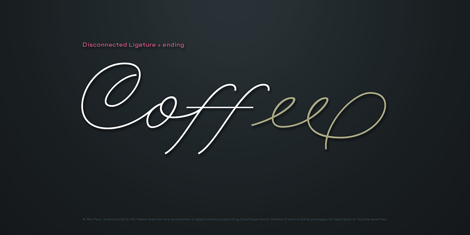 Rolling Pen font family example.
