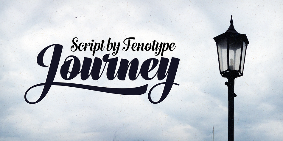Journey is a smooth and elegant vintage script family of four weights and a matching ornament set.