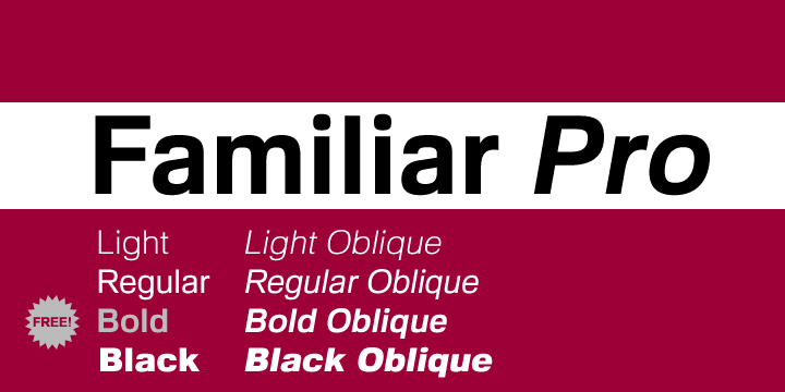 Displaying the beauty and characteristics of the Familiar Pro font family.