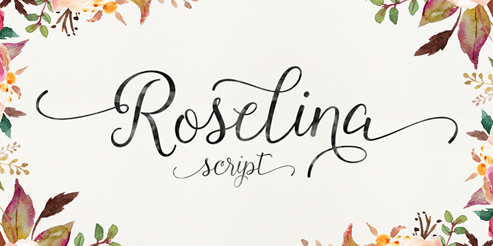 Roselina Script is a contemporary calligraphy, with a vintage feel, style calligraphy with moving baseline and elegant touch.