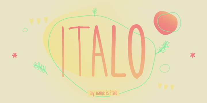 Displaying the beauty and characteristics of the Italo font family.