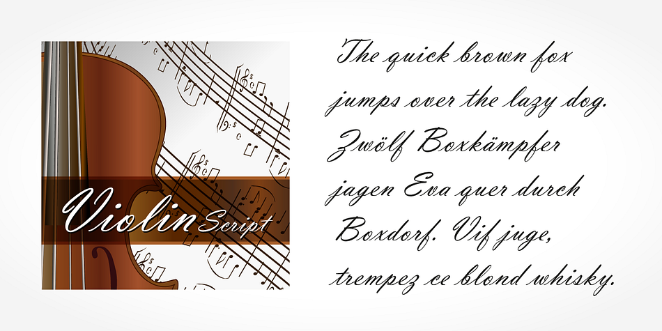 Emphasizing the popular Violin Script Pro font family.
