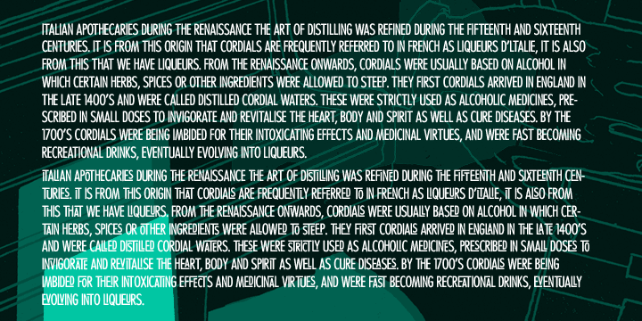 Bouncer font family example.