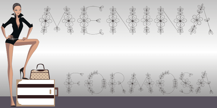 Displaying the beauty and characteristics of the Menina Formosa font family.