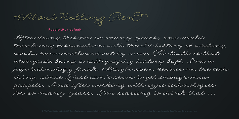 Highlighting the Rolling Pen font family.