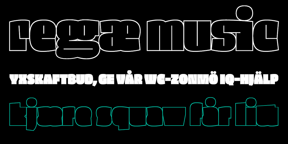 The stencil style without these lines is intended especially for spray stencils, the sans style is imitating linear sans types and the serif style having stronger contrast and indicated serifs.