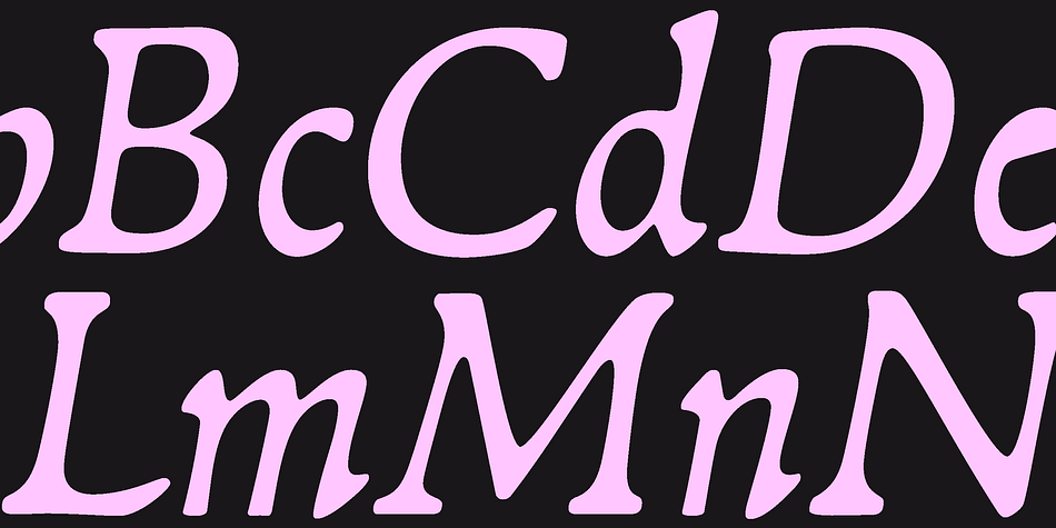 Numerous ligatures and alternates further enhance titles and short texts.