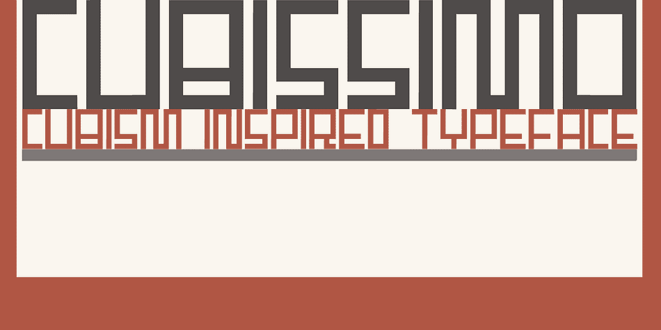 Cubissimo is a geometric font inspired by a 1929 poster advertising a museum exhibition.