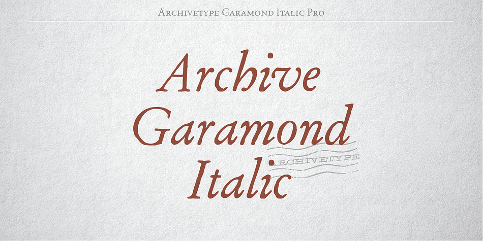 Although Archive Garamond was clearly made to be used for display sizes it works surprisingly well in text.