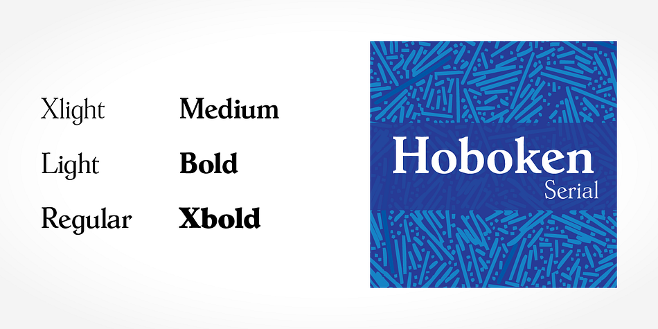 Highlighting the Hoboken Serial font family.