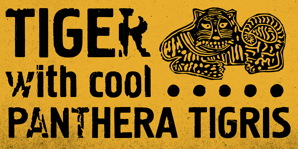 Mr Tiger has upper and lowercase characters with up to four alternate glyphs.