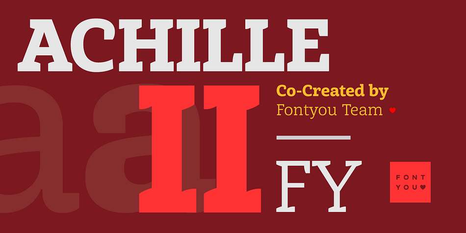 Displaying the beauty and characteristics of the Achille II FY font family.