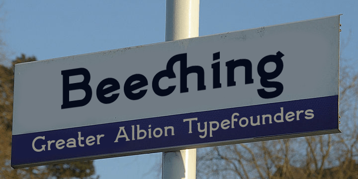 Beeching font family example.