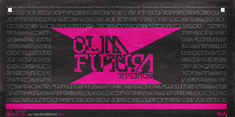 Emphasizing the favorited Olim Futura font family.