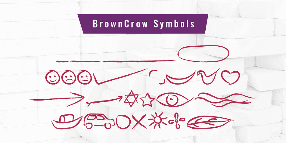 Browncrow font family sample image.
