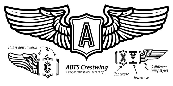 Displaying the beauty and characteristics of the ABTS Crestwing font family.