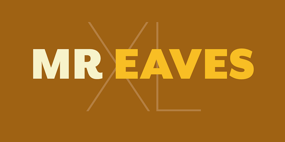 Displaying the beauty and characteristics of the Mr Eaves XL Sans font family.