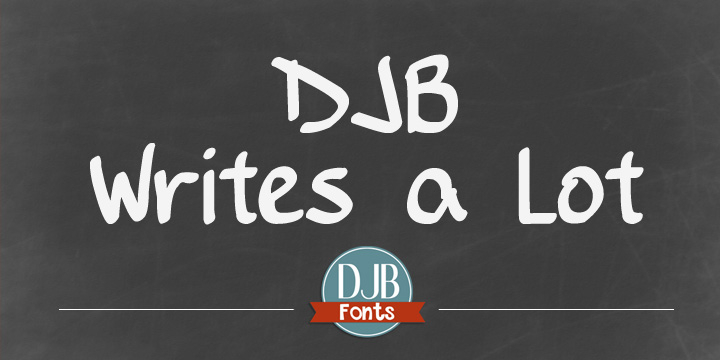 DJB Writes A Lot is a hand drawn font with European language characters created by Darcy Baldwin Fonts.