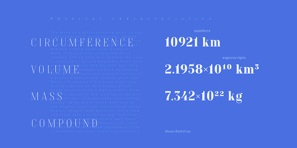 TT Moons font family example.