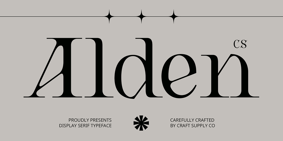 CS Alden – Display Serif Font: Modern Elegance with Tapered Sophistication

Modern Display Serif Font with Elongated Strokes
CS Alden is a modern display serif font that features thin, elongated, and tapered strokes, blending minimalist aesthetics with a refined sense of luxury.